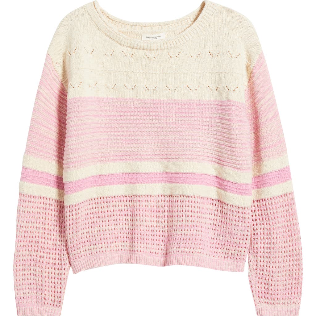 BEACHLUNCHLOUNGE BEACHLUNCHLOUNGE POLLA STRIPE MIXED STITCH BOAT NECK SWEATER