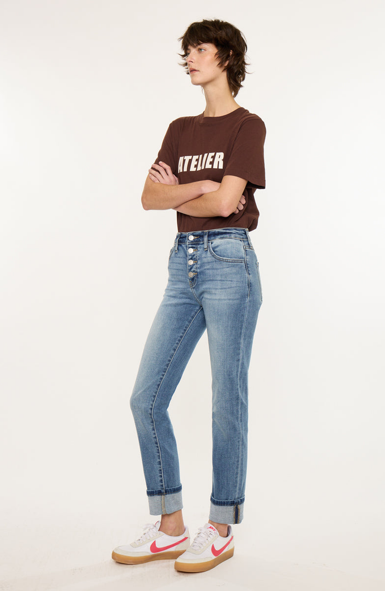 KanCan Noelle Essentials High Rise Skinny Straight Jeans, Alternate, color, Medium Wash