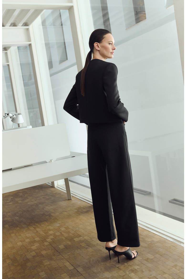 Crop Straight Leg Pants, Alternate, color, BLACK