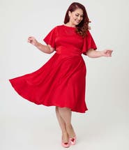 Unique Vintage Plus Size 1930s Swing Dress