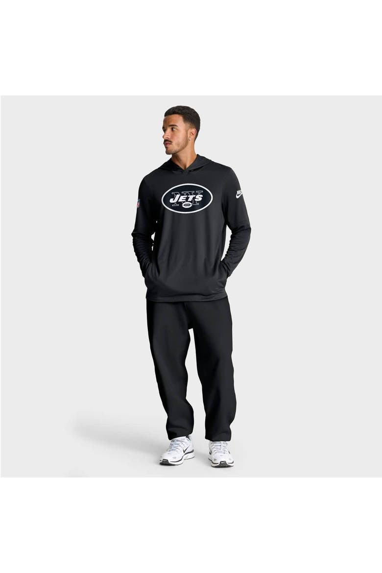 Men's Nike Black New York Jets Alt Pack Pass Accuracy Performance Long Sleeve Hoodie T-Shirt, Alternate, color, Black