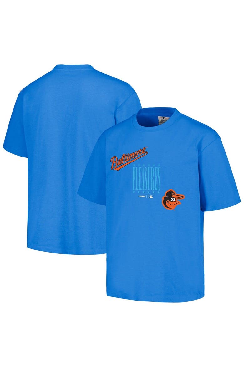 Men's PLEASURES  Blue Baltimore Orioles Repurpose T-Shirt, Main, color, Blue