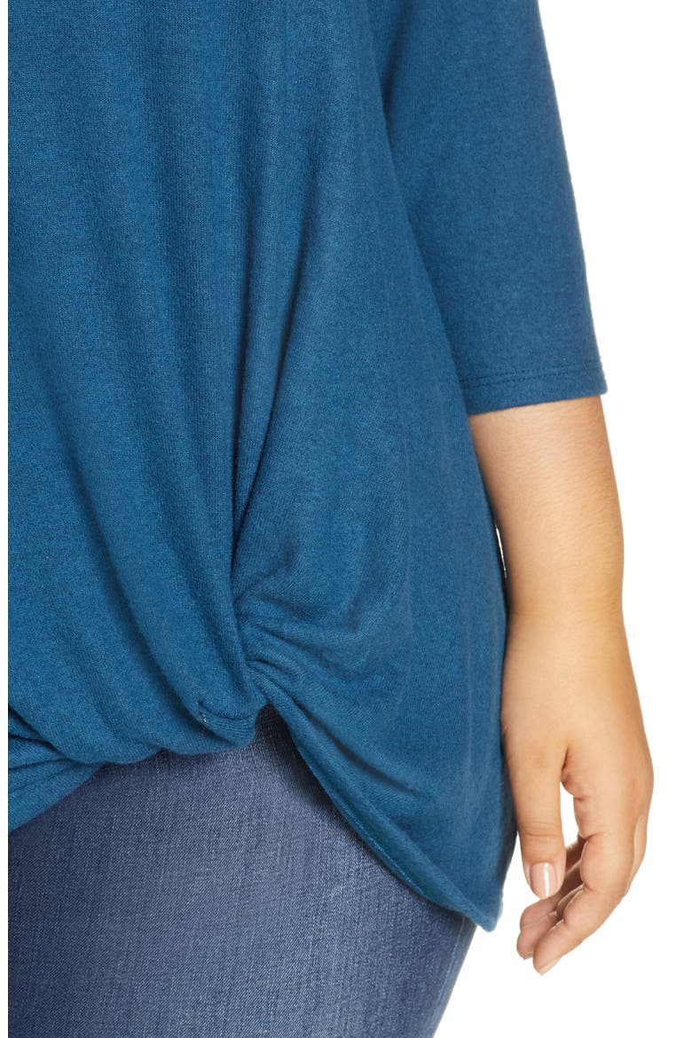 Gibson Twist Front Cozy Pullover, Alternate, color, BLUE CERAMIC