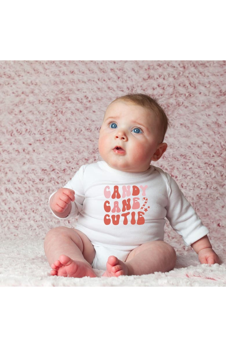 Sweet Wink Candy Cane Cutie Christmas Long Sleeve Bodysuit, Alternate, color, 