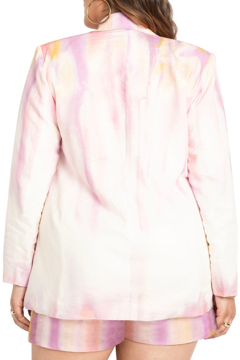 Tie Dye Print Linen Blend Blazer, Alternate, color, COLOR DRIP
