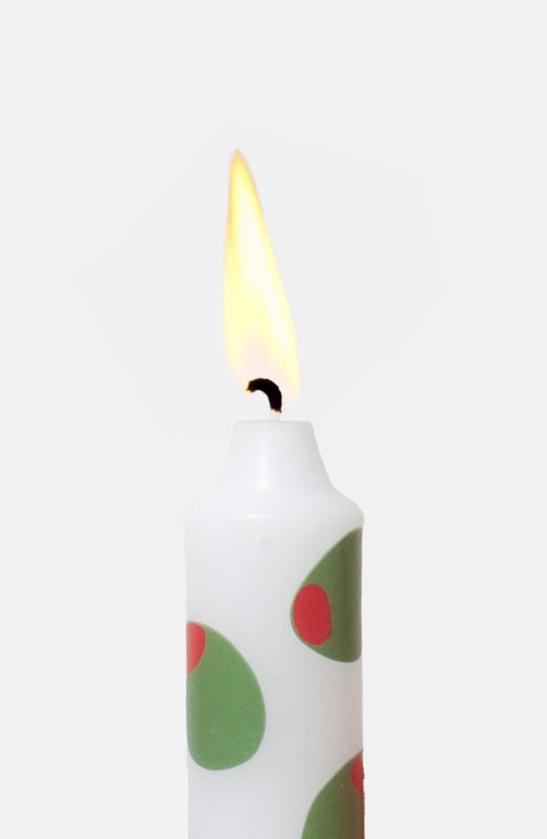 doiy Olivia 2-Pack Taper Candles, Alternate, color, Green Multi