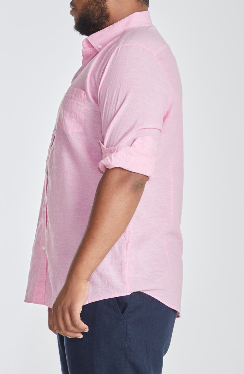 Johnny Bigg Serge Mélange Linen Blend Button-Down Shirt, Alternate, color, 