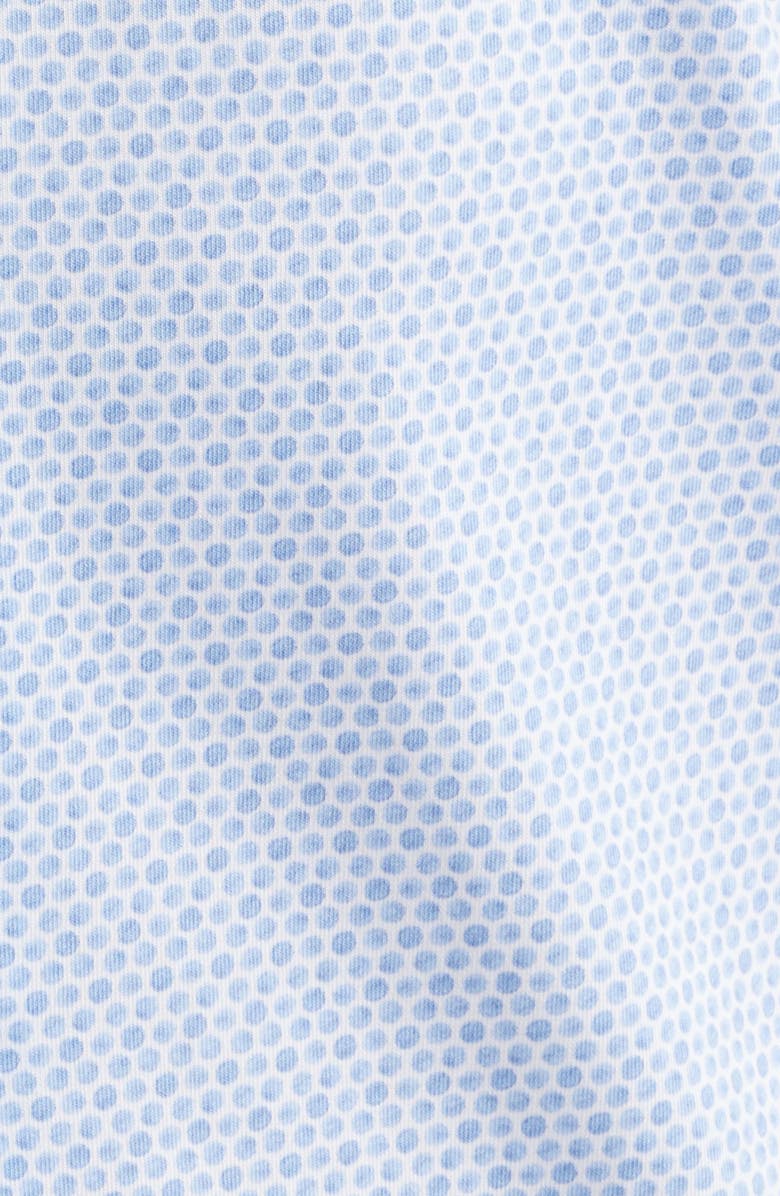BOSS P-Roan Slim Fit Micropattern Short Sleeve Button-Up Shirt, Alternate, color, Light/ Pastel Blue