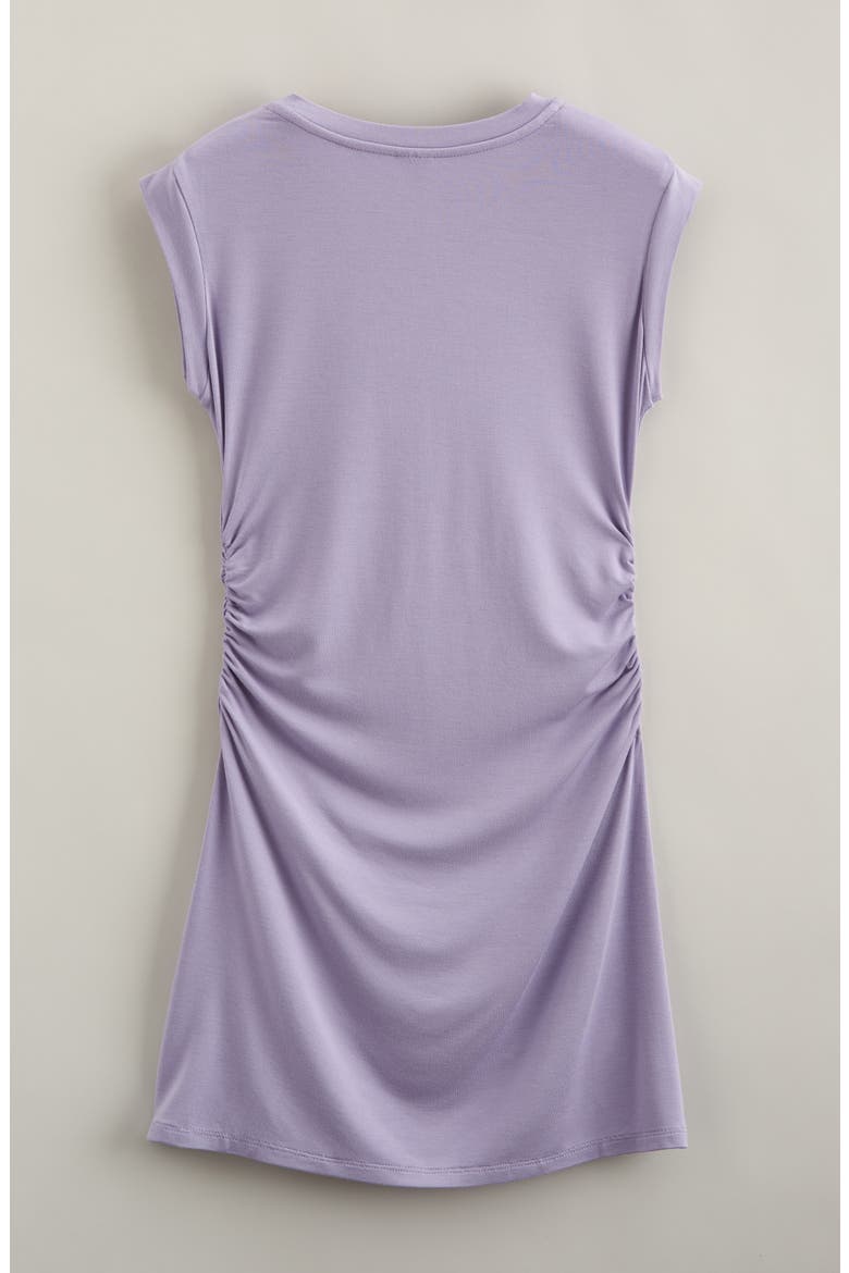 Kids' Ruched Knit Dress, Alternate, color, PURPLE HEIRLOOM