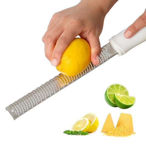 Stainless Steel Citrus Zester with White Handle