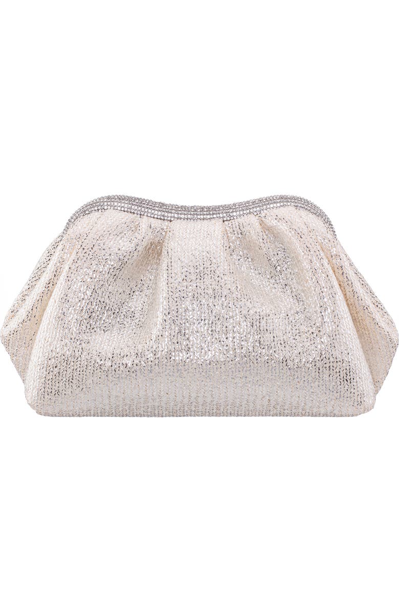 Nina Zayla Frame Clutch, Alternate, color, Silver