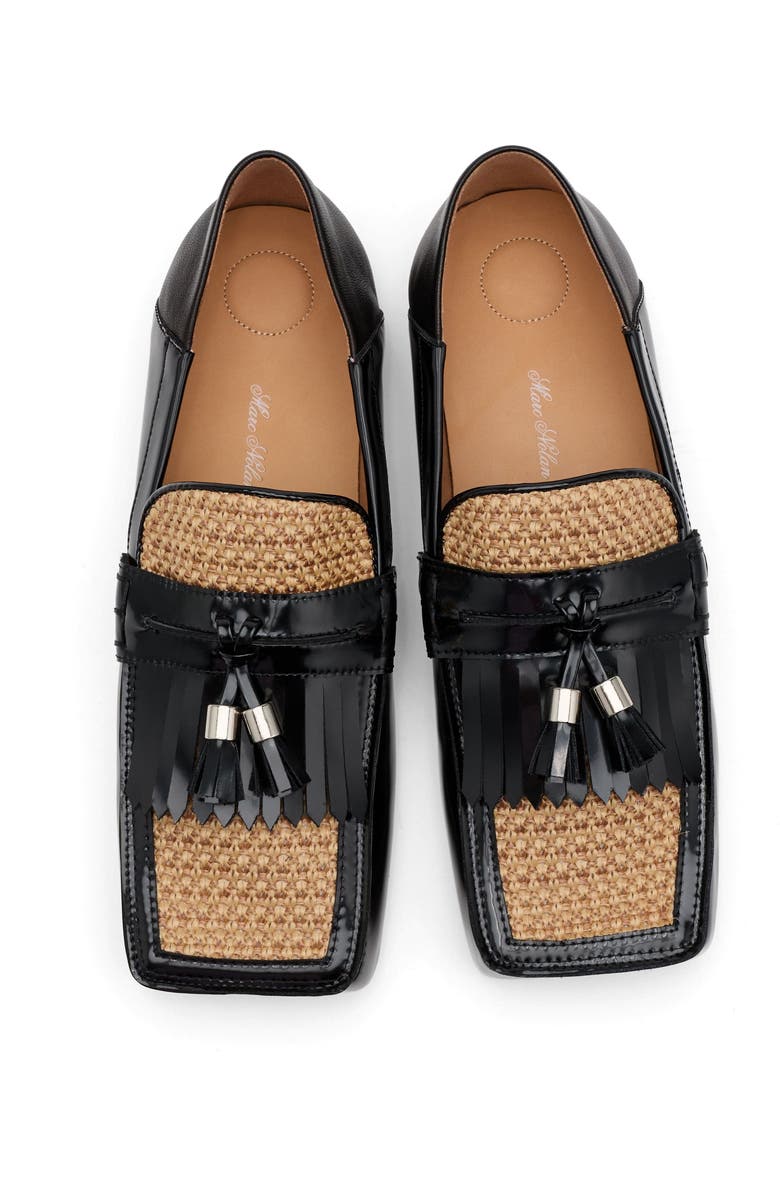 MARC NOLAN Simone Patent Leather Tassel Loafers, Alternate, color, Black/Tan