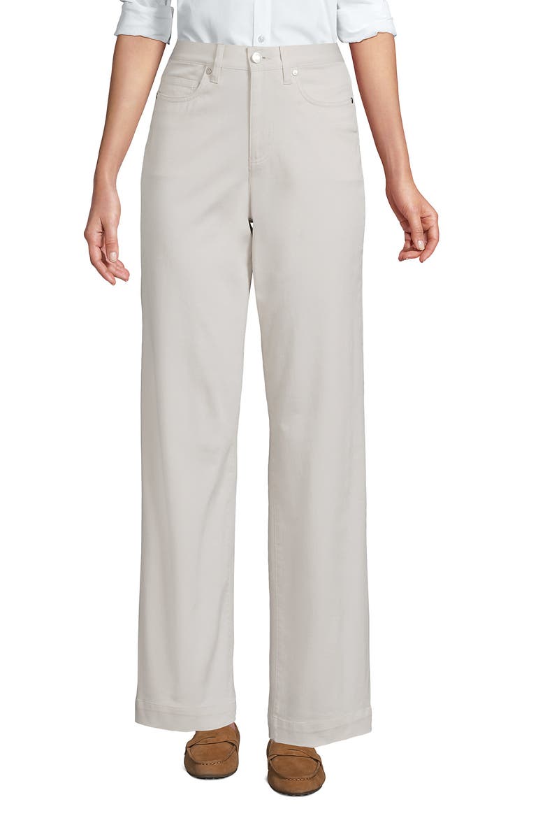 High Rise 5 Pocket Wide Leg Chino Pants, Main, color, Light Stone