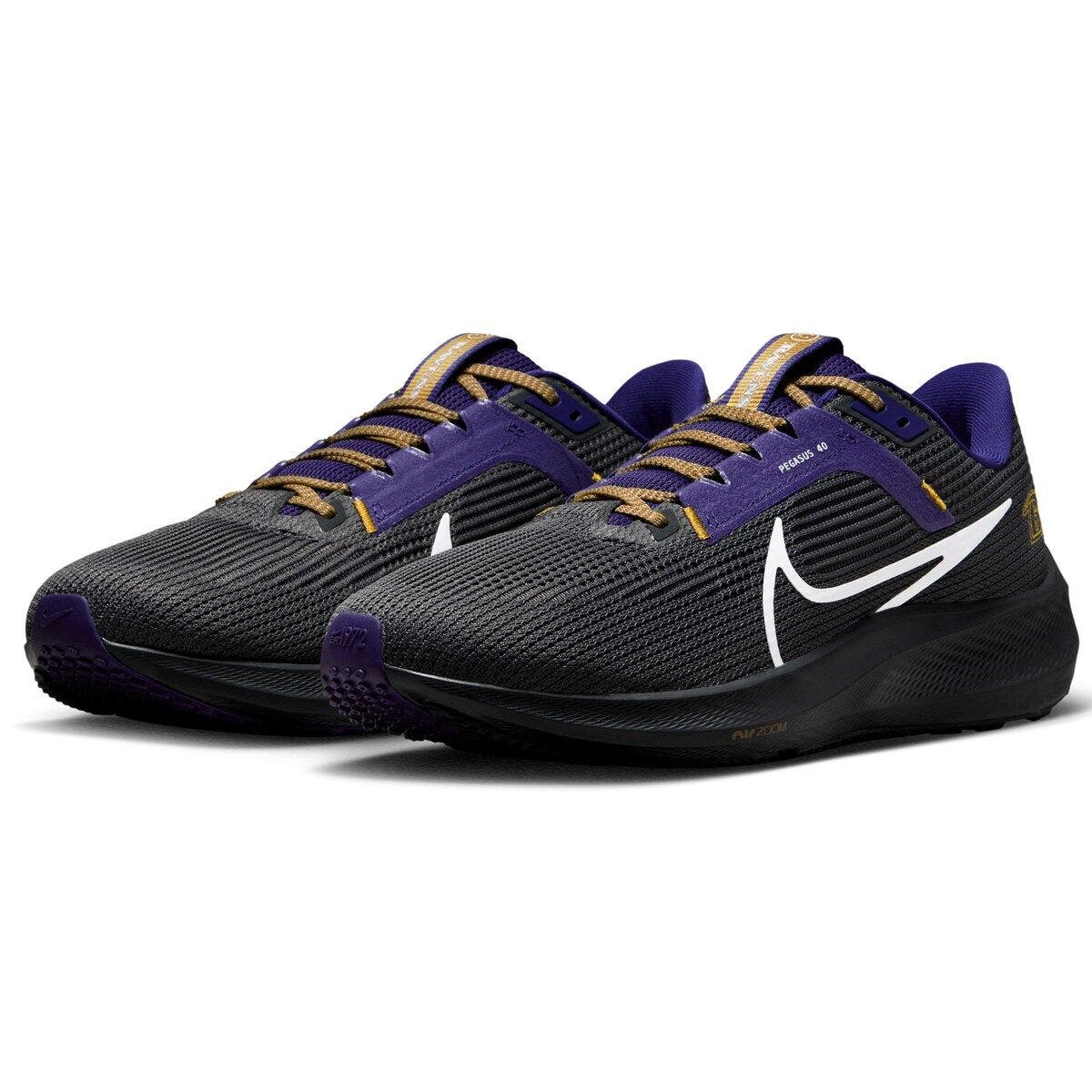 Nike Unisex Nike  Anthracite Baltimore Ravens Zoom Pegasus 40 Running Shoe, Alternate, color, 