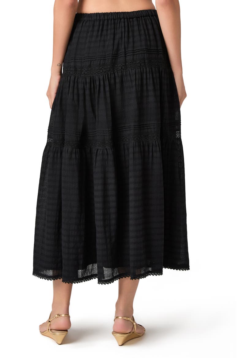 Andres Tiered Maxi Skirt, Alternate, color, BLACK