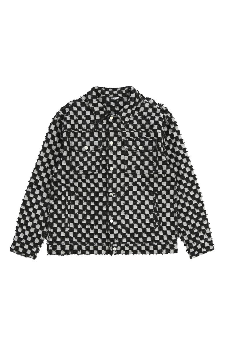 PLEASURES Curfew Checker Trucker Jacket, Alternate, color, 