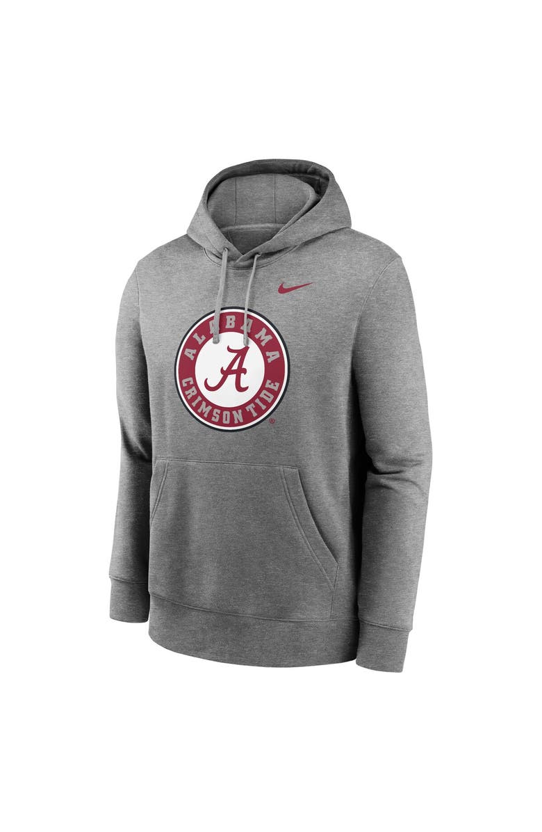 Nike Men's Nike Heather Gray Alabama Crimson Tide Primetime Alternate Logo Club Fleece Pullover Hoodie, Alternate, color, Heather Gray