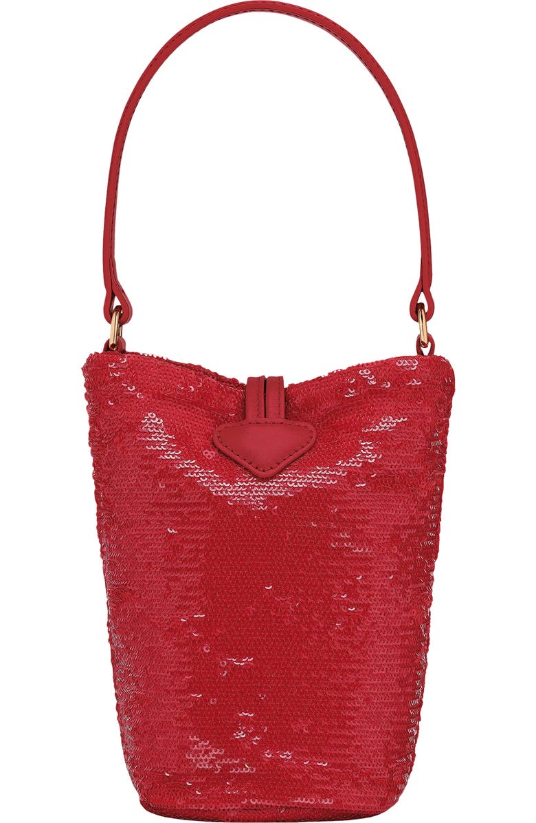 Longchamp Le Roseau Sparkling Bucket Bag, Alternate, color, Red