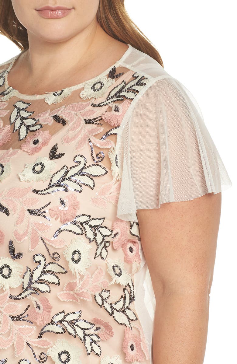 Vince Camuto Sequin & Embroidered Top, Alternate, color,