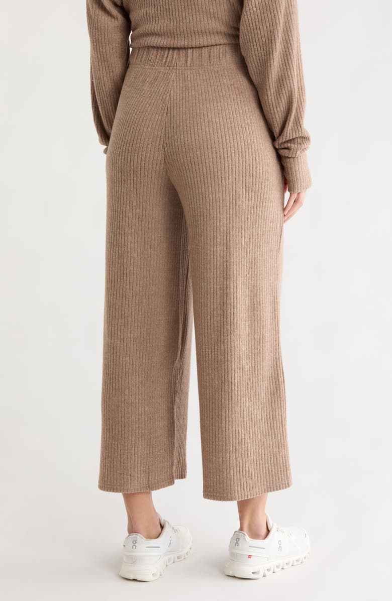 90 DEGREE BY REFLEX SwiftStride Rib Knit Wide Leg Pants, Alternate, color, Heather Tiramisu