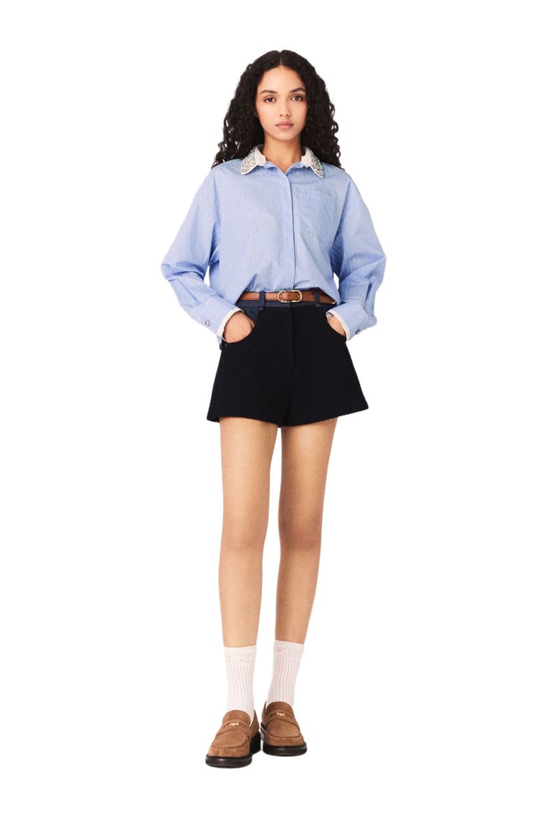 Shirt with removable jewel collar, Alternate, color, Blue sky
