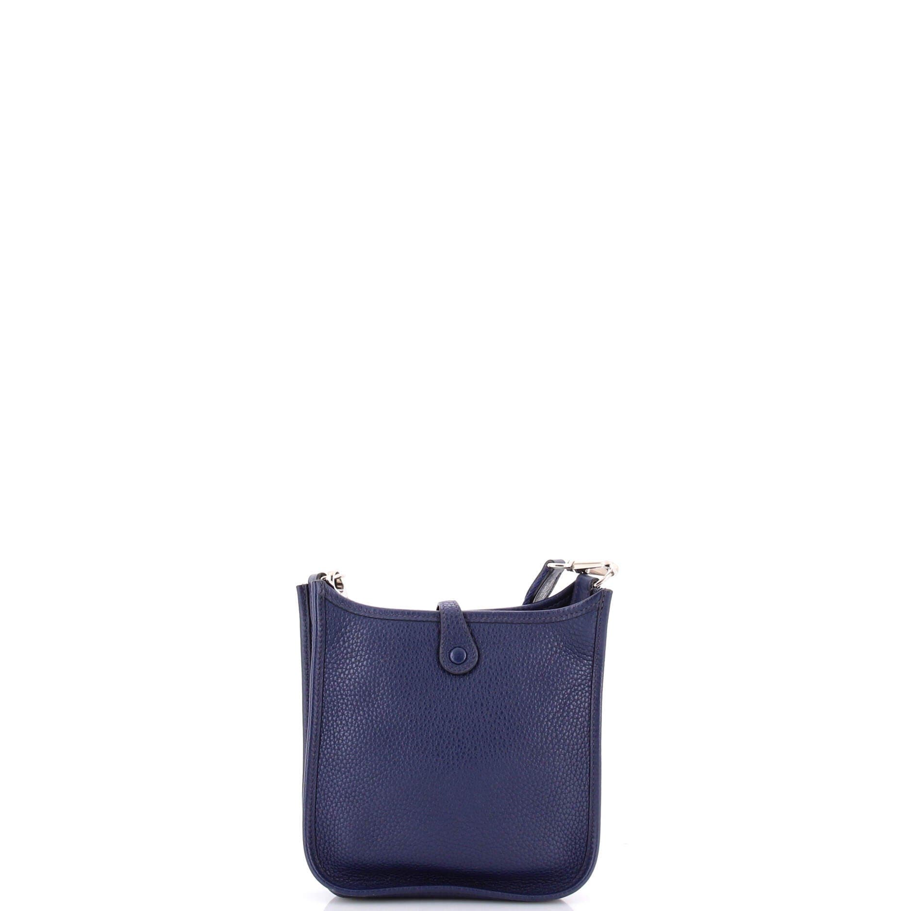 Pre-Owned Hermes Evelyne Bag Gen III Clemence TPM, Alternate, color, Bleu Saphir