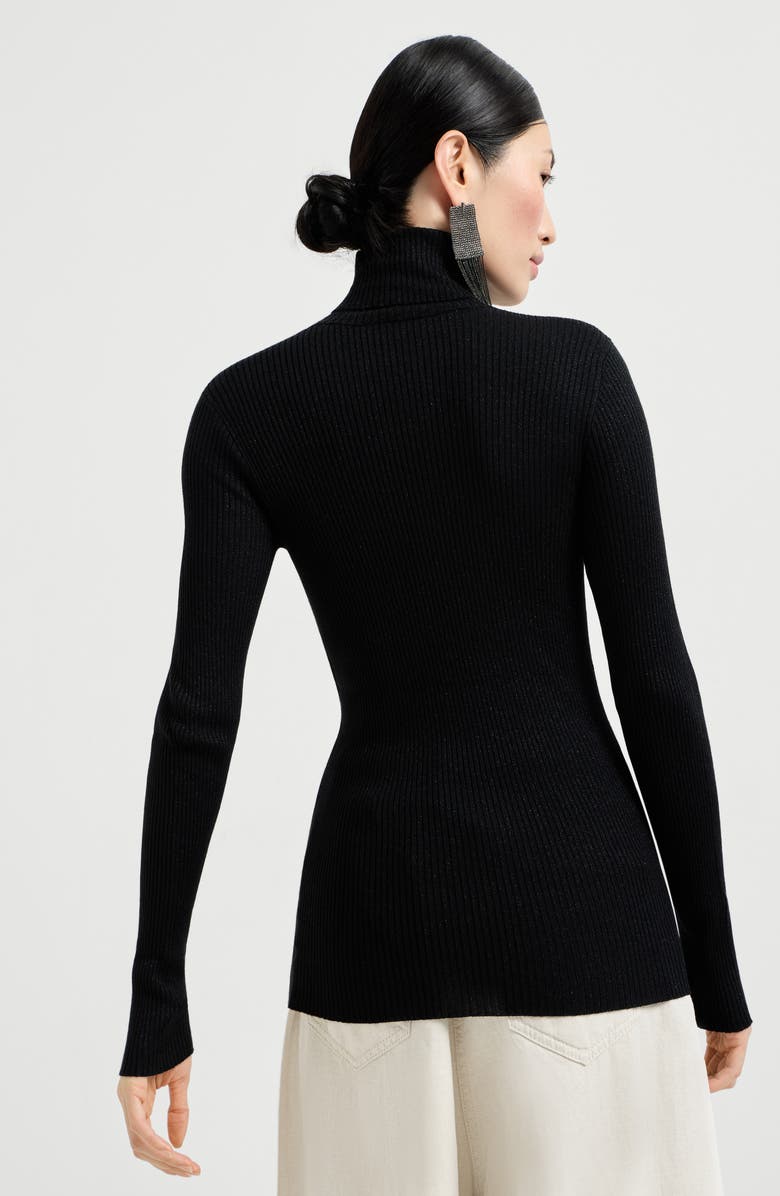 Brunello Cucinelli Cashmere and silk Sparkling sweater, Alternate, color, Black