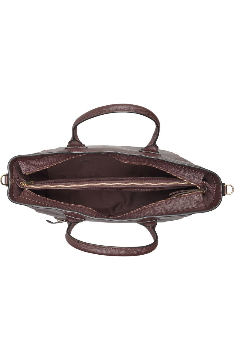 Longchamp Leather Briefcase, Alternate, color, Eggplant