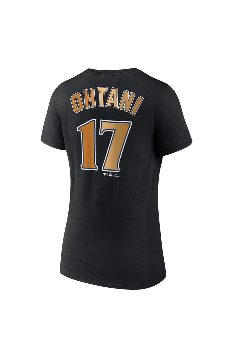 FANATICS Women's Fanatics Shohei Ohtani Black Los Angeles Dodgers 2024 World Series Champions Name & Number V-Neck T-Shirt, Alternate, color, 