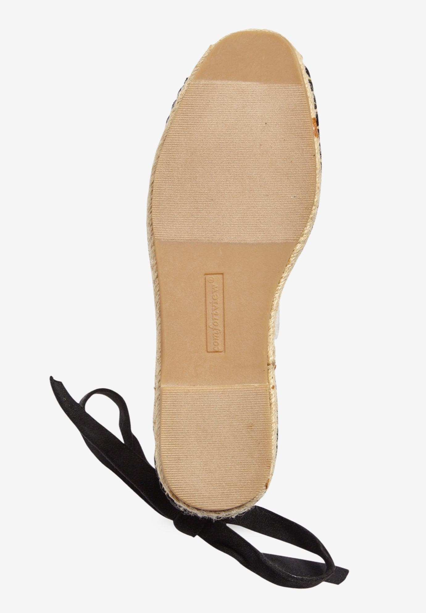Comfortview The Shayla Flat Espadrille, Alternate, color, Black