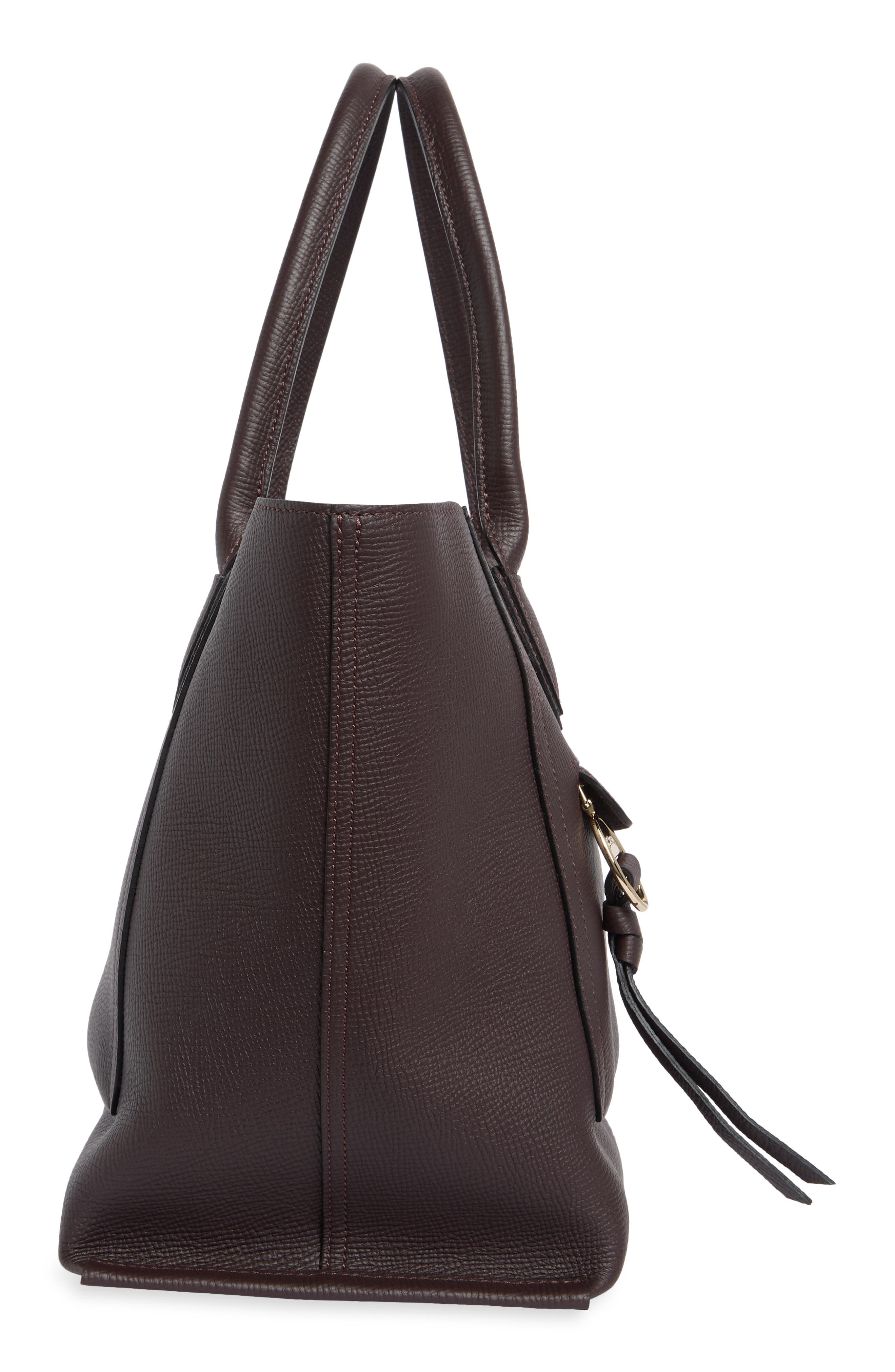 Longchamp Mailbox Large Leather Tote Bag, Alternate, color, Eggplant