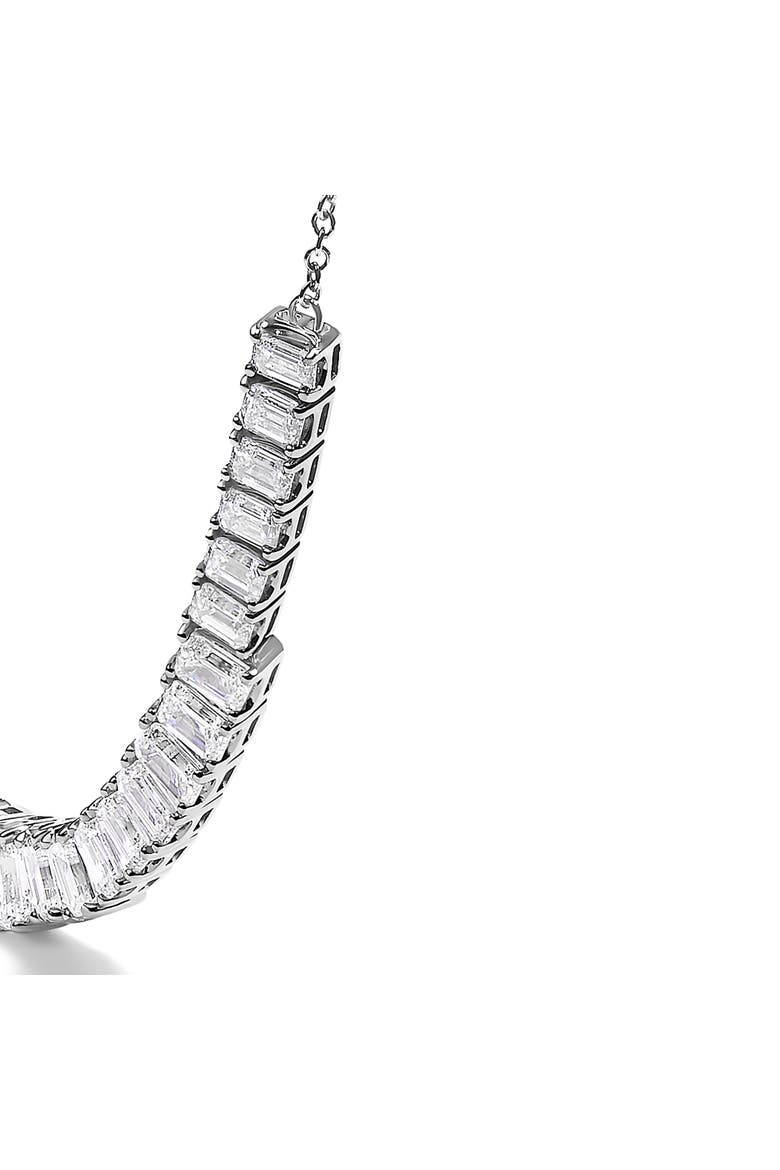 14K White Gold Lab Grown Diamond 5.0 Cttw Emerald Cut Station Necklace, Alternate, color, White Gold