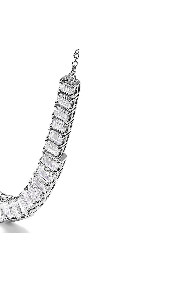 Haus of Brilliance 14K White Gold Lab Grown Diamond 5.0 Cttw Emerald Cut Station Necklace, Alternate, color, White Gold