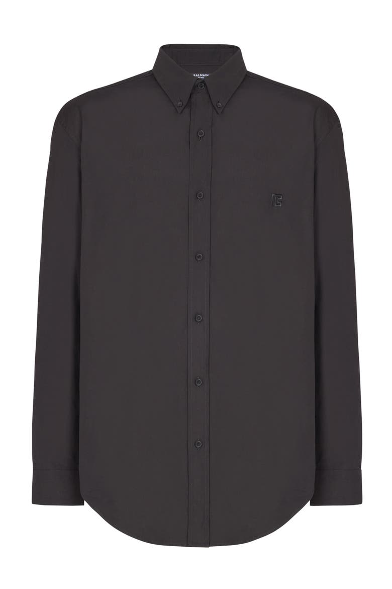 Cotton poplin shirt, Alternate, color, black