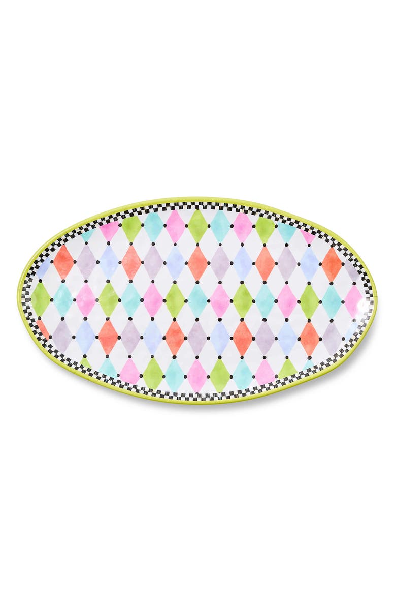 MACKENZIE CHILDS Palm Springs Oval Melamine Platter, Alternate, color, Multi Green