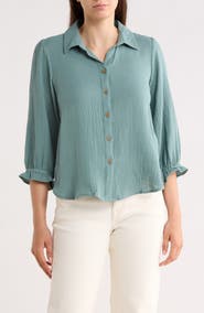 Trove New York Sunset Cotton Gauze Button-Up Shirt