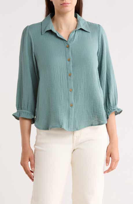 Trove New York Sunset Cotton Gauze Button-Up Shirt