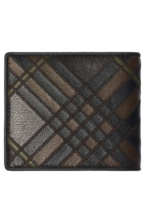 Burberry Check Colorblock Leather Bifold Wallet In Brown