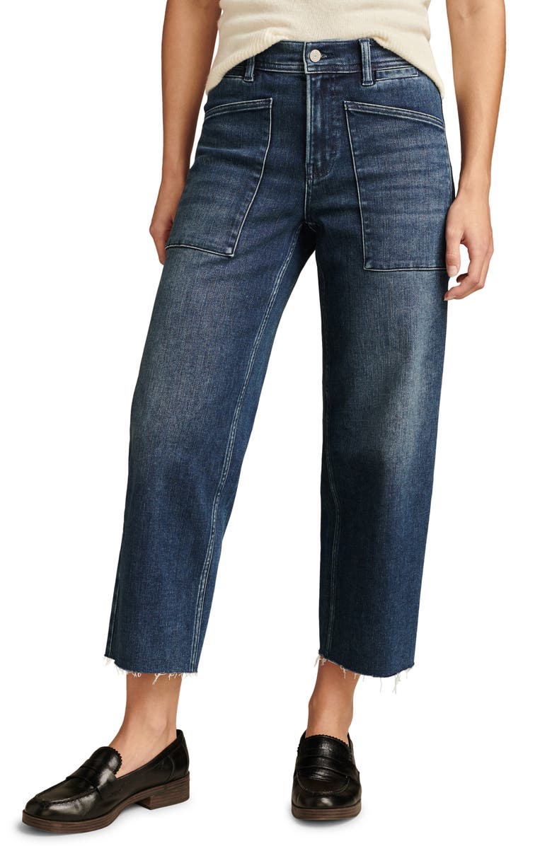 Lucky Brand Lucky Legend Patch Pocket Crop Wide Leg Jeans, Main, color, 