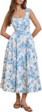 Favorite Daughter The Muse Floral Stretch Cotton Midi Dress