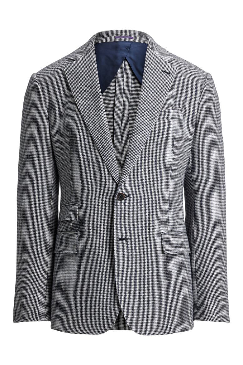 Kent Hand-Tailored Tick-Weave Sport Coat, Alternate, color, NAVY/ WHITE