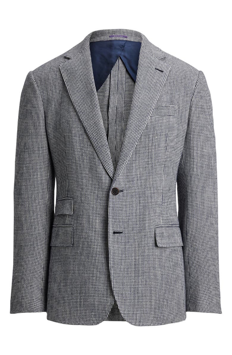 Ralph Lauren Purple Label Tic Weave Microhoundstooth Sport Coat, Alternate, color, Navy/ White