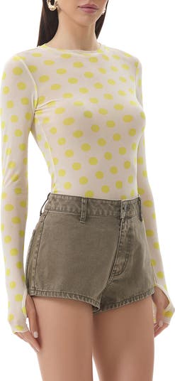 Kaylee Printed Long Sleeve Mesh Top
