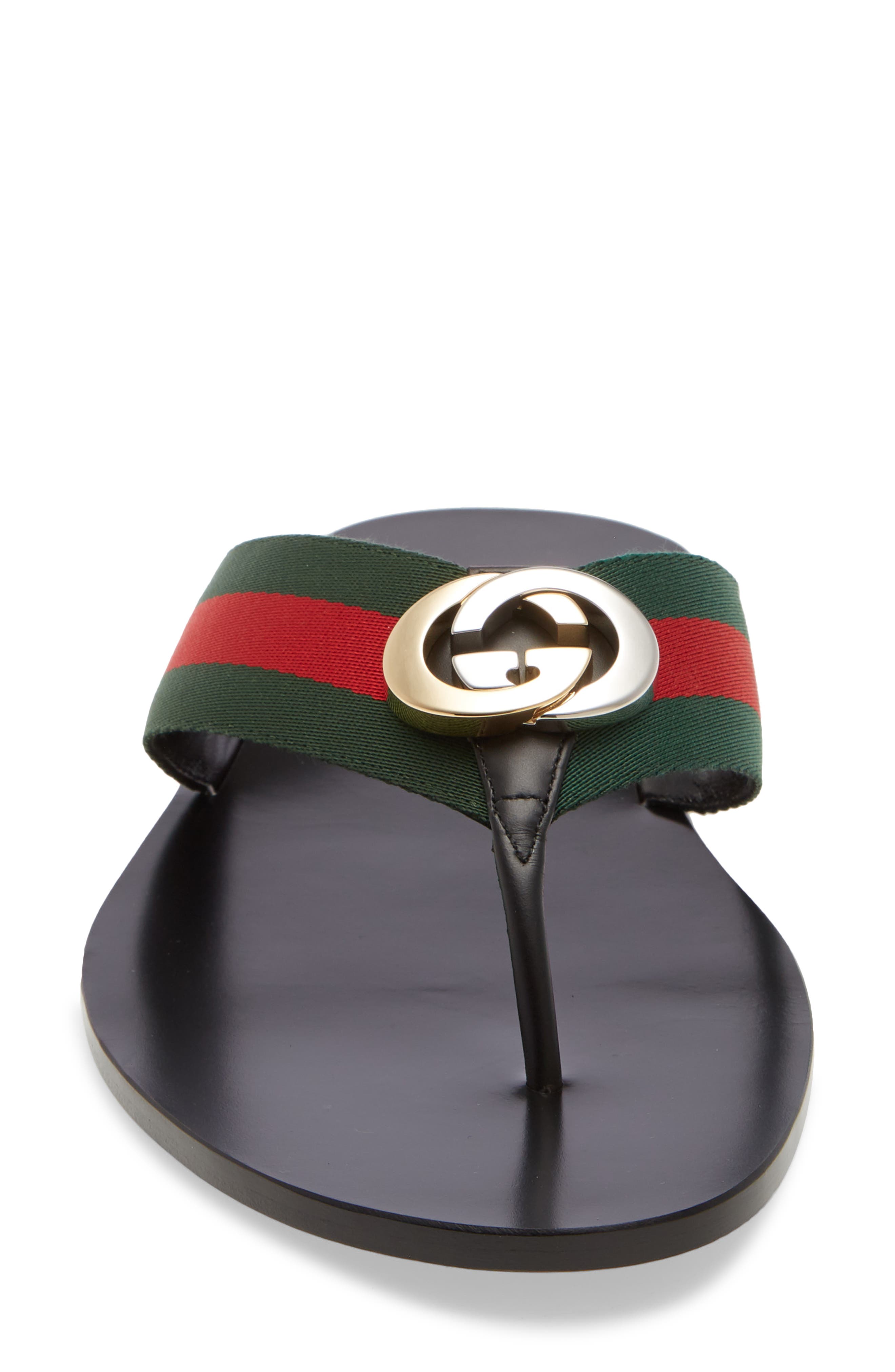 Gucci Kika GG Web Flip Flop, Alternate, color, 