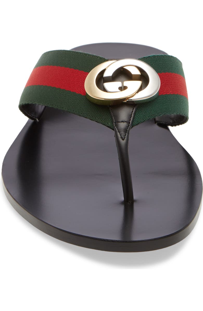 Gucci Kika GG Web Flip Flop, Alternate, color,