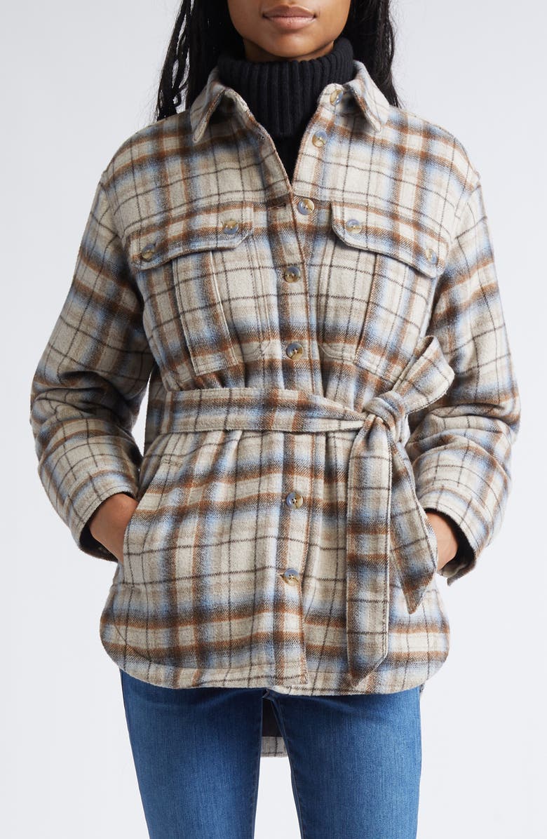 Veronica Beard Mikaela Plaid Shacket, Main, color, 