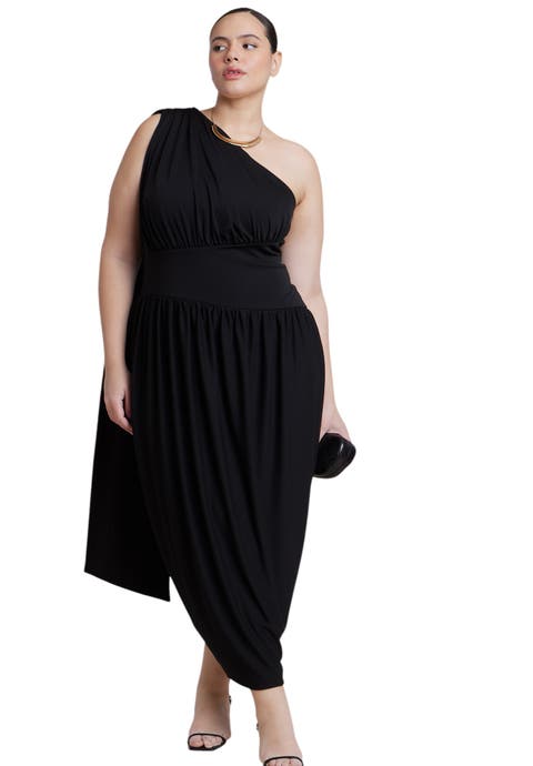 One Shoulder Draped Maxi Dress