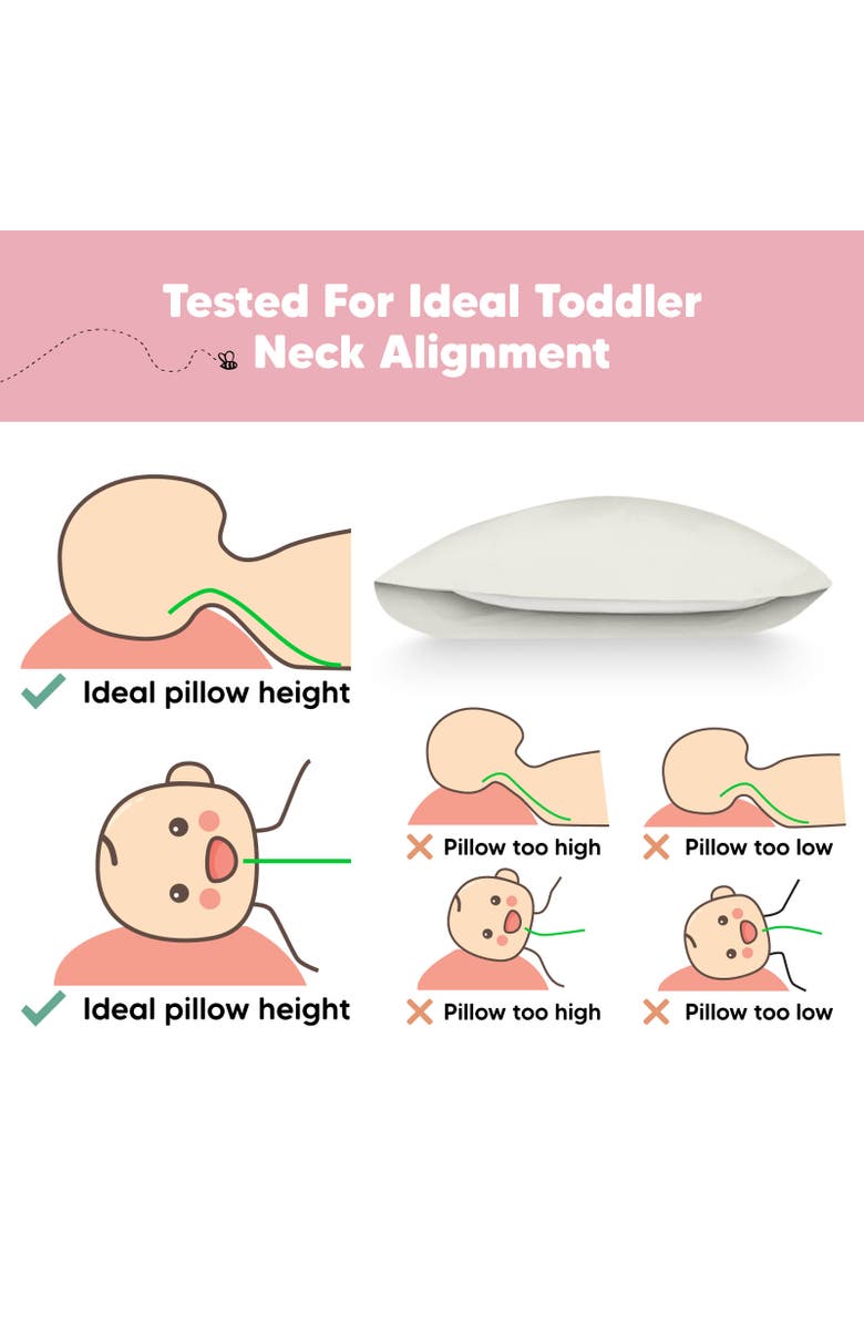 KeaBabies Jumbo Toddler Pillow with Pillowcase, Alternate, color, Pearl Gray