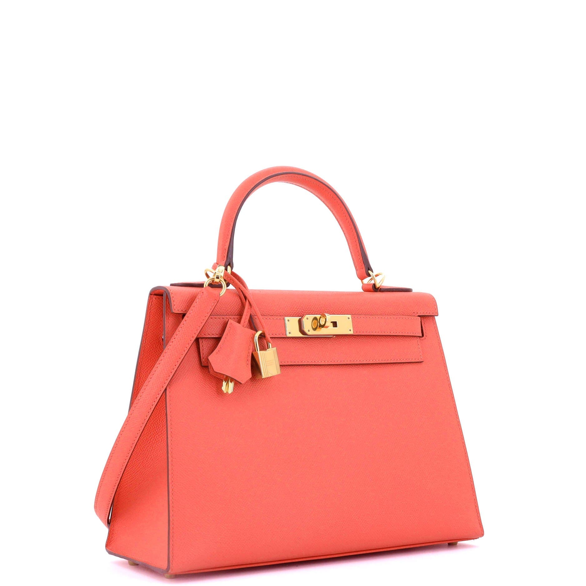 Pre-Owned Hermes Kelly Handbag Red Epsom with Gold Hardware 28, Alternate, color, Rouge Pivoine