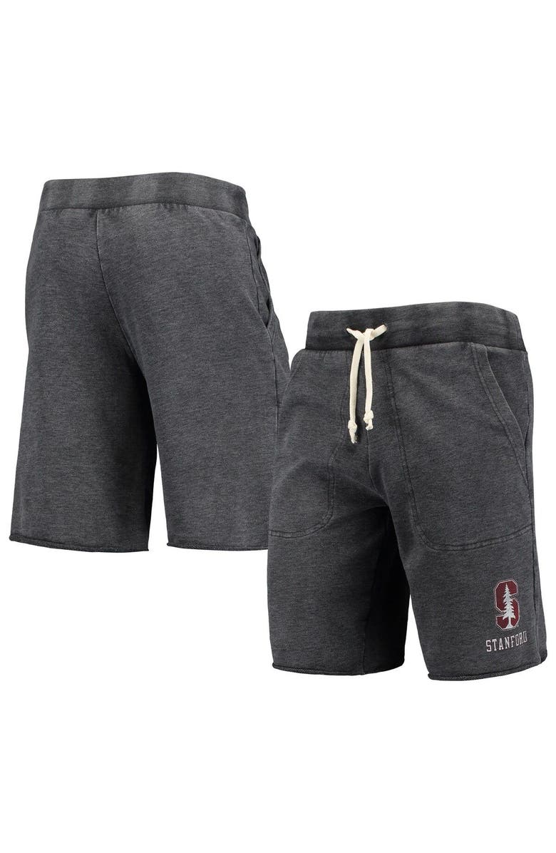 A AND A GLOBAL Men's Heathered Black Alternative Apparel Stanford Cardinal Victory Lounge Shorts, Main, color,